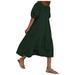 knqrhpse Beach Dresses for Women Casual Dresses Summer Dress Midi Dresses for Women Women s Dresses Short Sleeve Dating Beach Casual Loose Dress Womens Dresses Green Dress S