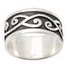 Galant Joy,'Men's Sterling Silver Band Ring in a Combination Finish'