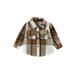 Little Kids Toddler Baby Boy Girl Shirt Jacket Plaid Button Down Fall Flannel Shacket Coat Tops