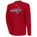 Men's Antigua Red Washington Capitals Flier Bunker Tri-Blend Pullover Sweatshirt