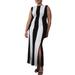 Plus Size Women's Striped Knit Maxi Dress by ELOQUII in Black Onyx Bright White (Size 26)