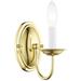 Home Basics 1 Light Polished Brass Arm Wall Sconce