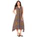 Plus Size Women's Hanky-Hem Dress by Roaman's in Multi Ornate Scarf (Size 28 W)
