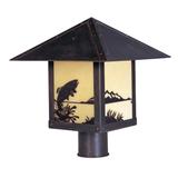 Arroyo Craftsman Timber Ridge 10 Inch Tall 1 Light Outdoor Post Lamp - TRP-9DR-RM-MB