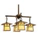 Arroyo Craftsman Carmel 27 Inch 4 Light Chandelier - CCH-8-4D-CR-AC