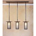 Arroyo Craftsman Franklin 37 Inch 3 Light Linear Suspension Light - FICH-9L-3-Y-RC