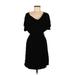 Tart Casual Dress - Mini Cowl Neck Short sleeves: Black Solid Dresses - Women's Size Medium