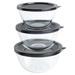 Babish Glass Mixing Bowl Set w/Lids Glass in Black | Wayfair 131309.06R