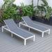 Latitude Run® Agrihan Outdoor Metal Chaise Lounge Metal in Gray/White | 13.2 H x 25 W x 78.5 D in | Wayfair 43488FF3A19E489D87EA79B985ABDA9A