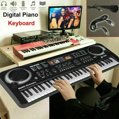 Piano à clavier numérique USB avec microphone pour enfants orgue électronique jouet musical pour