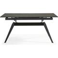 Table à manger rectangulaire extensible céramique noir/doré 160/220cm