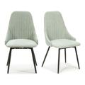 Lot de 2 chaises pivotantes en tissu bleu turquoise