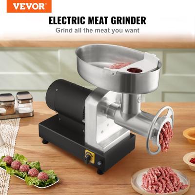 VEVOR 550W to 1100W Electric Meat Grinder 396Lbs/H to 992Lbs/H Stainless 2 Blades 3 Plates ETL Listed