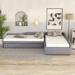 Twin Daybed w/Trundle, Upholstered Double Daybed, Daybed w/Drawer,Grey