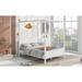 Canopy Bed Frame Queen w/Headboard & Footboard,Wooden Queen Size Platform Bed Frame with Slat Support Legs