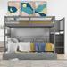 Grey Full over Full Bunk Bed with Twin Size Trundle