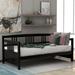 Twin Size Daybed, Solid Wood Daybed Frame, Multifunctional Sofa Bed with Wood Slats Support for Bedroom, Living Room, Espresso