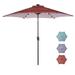 8.7 ft Solar LED Patio Umbrella with Push Button Tilt and Crank, Fade-Water-UV-Wind Resistant