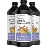 Organic Flaxseed Oil | 16oz | 3 Pack | Cold Pressed & Vegetarian | by Horbaach