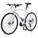 Adult 24 Speed Hybrid Bike Mens and Womens Dual Sport Bicycle 700c Wheels Lightweight Aluminum Frame