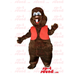 Customised Brown Beaver Animal SPOTSOUND Mascot With Red Vest - Animal mascots of the forest