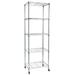 Mulanimo 5 Tier Storage Rack Multipurpose Heavy Duty Corrosion-resistant Wire Shelf with Wheels for Garage Kitchen