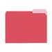 Pendaflex Two-tone Color File Folder - Letter - 8.50 X 11 - 1/3 Tab Cut - Assorted Position Tab Location - 11 Pt. - Red - 100 / Box (15213RED)