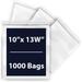 Reclosable Poly Bags White Block - 10x13W & (1000 Bags) 2 Mil Clear Plastic with Resealable Lock Seal Zipper Bag | Durable Poly Baggies | Resealable Zip Top Lock For Jewelry Packaging & Shipping