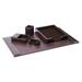 YhbSmt Bonded Set Luxury Leather Desk Pad & Desk Organization 5 Piece Dark Brown