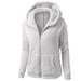 FAIWAD Fall Winter Fleece Coats for Women Long Sleeve Zip Hoodies Jackets Open Front Cardigan Coat with Pocket (4X-Large Gray)