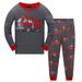 Popshion Kid Boys Pajamas Toddler 100% Cotton Fire Truck 2 PCS Long Sleeve Sleepwear Set 4T/6736