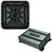 Kicker 44L7S104 Car Audio Solo-Baric 10 Subwoofer Square L7 Dual 4 Ohm Includes Harmony HA-A400.1 Mono Amplifier