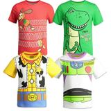 Disney Pixar Toy Story Woody Buzz Lightyear Slinky Dog Toddler Boys 4 Pack T-Shirts Infant to Big Kid