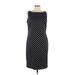 Lauren by Ralph Lauren Casual Dress - Sheath High Neck Sleeveless: Black Polka Dots Dresses - Women's Size 10