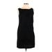 Ann Taylor Casual Dress - Mini Boatneck Sleeveless: Black Solid Dresses - Women's Size 8
