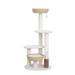 Pharaoh Multi-Level Handwoven Cat Tree with Recycled Paper Rope Scratching Posts, 49" H, 24 LBS, Grey / Off-White