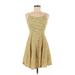 Old Navy Casual Dress - Mini V-Neck Sleeveless: Yellow Stripes Dresses - Women's Size Medium