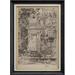 IDEA4WALL Sketch Church French Country Landscape Framed On Paper Print | 36 H x 26 W x 1.3 D in | Wayfair 8022273002712