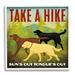 Stupell Industries Hiking Dogs Phrase Canvas Wall Art Design by Ryan Fowler Wood in Brown/Green | 24 H x 24 W x 1.5 D in | Wayfair ax-121_wfr_24x24