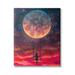 Winston Porter Person Swinging From Moon Canvas Wall Art Design by Valery Rybakow Canvas in Red | 20 H x 16 W x 1.5 D in | Wayfair