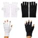 Manicure Gloves 2 Pairs UV Shield Gloves UV Gloves Nails UV Gloves Gel Protection Fingerless Gloves Protect Hands from UV Damage for Nail Sticksgel (White Black)