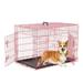 CL.HPAHKL 36inch Dog Cage for Large Dogs Indoor Folding Dog Crates and Kennels Double Door Pet Cage with Tray Pan for Dogs