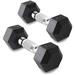 12LB Set Of 2 Hex Dumbbells Rubber Coated Cast Iron Hex Black Dumbbell Free Weights For Exercises Neoprene Dumbbell Hand Weights Anti-Slip Anti-Roll Hex Shape Colorful 12Lbs Pair