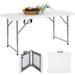 Camping Table Plastic Picnic Table Office Table for Parties Wedding Camping Office with Carrying Handle (4FT)