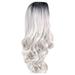 PRINxy Long Roll Curly Hair Middle Score Wig Fashion Natural Wig High Temperature Wire 68cm Long Wig For Women Daily Life Date White