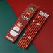 Ympuoqn Christmas Pencils Holiday Pencils for Kids Mini Wooden Xmas Pencils and Erasers Colorful Santa Claus Snowman Stationery for Children Christmas Theme Supplies Stationery Writing Tool