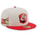 Men's New Era Stone/Red Kansas City Chiefs 2023 Salute To Service 59FIFTY Fitted Hat