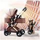 Lightweight Baby Strollers for Infant and Toddler, High Landscape Shock-Absorbing Carriage Baby Stroller for Newborn, Two-Way Pram Trolley Baby Pushchair Ideal for 0-36 Months (Color : Brown)
