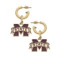 Women's CANVAS Style Mississippi State Bulldogs Enamel Drop Hoop Earrings