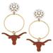 Women's Texas Longhorns Pearl Cluster Enamel Hoop Earrings